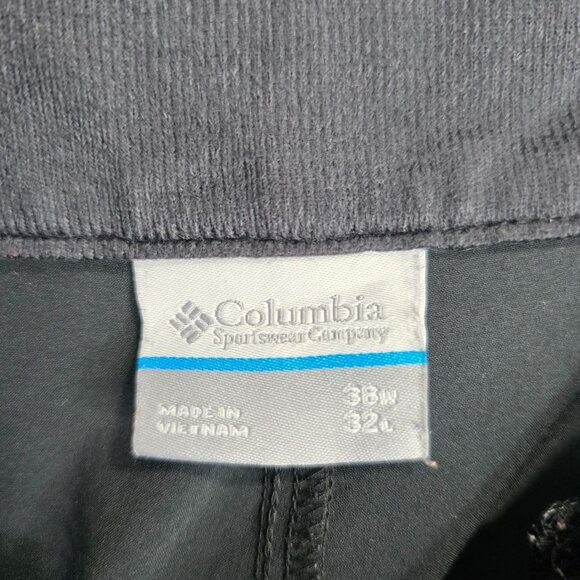 Mens Columbia PFG Black Performance Fishing Cargo Pants Polyester Stretch 38X32 - Picture 2 of 9